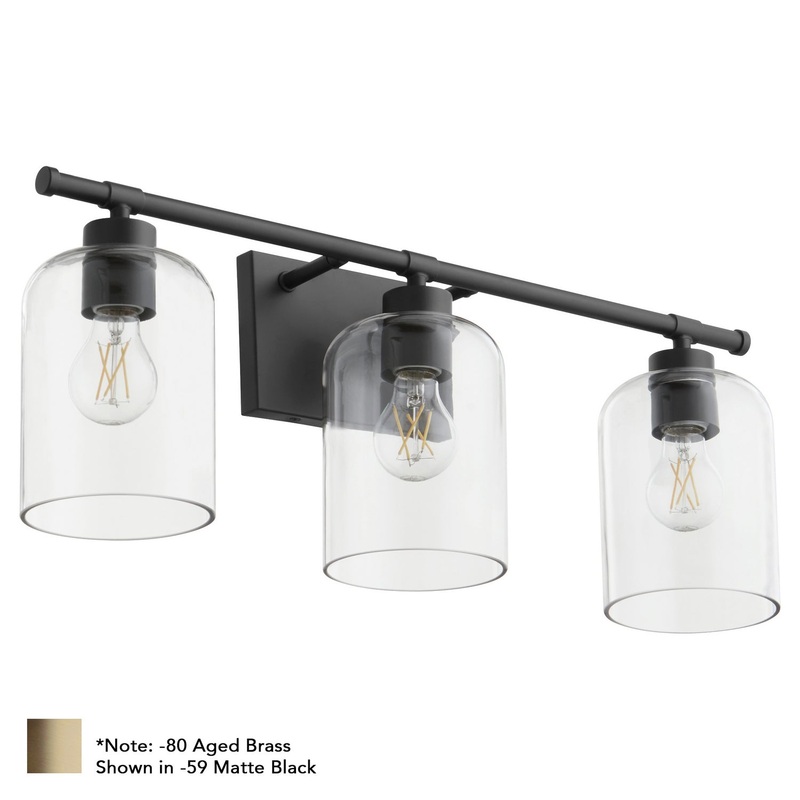 Tribute Three Light Vanity in Aged Brass