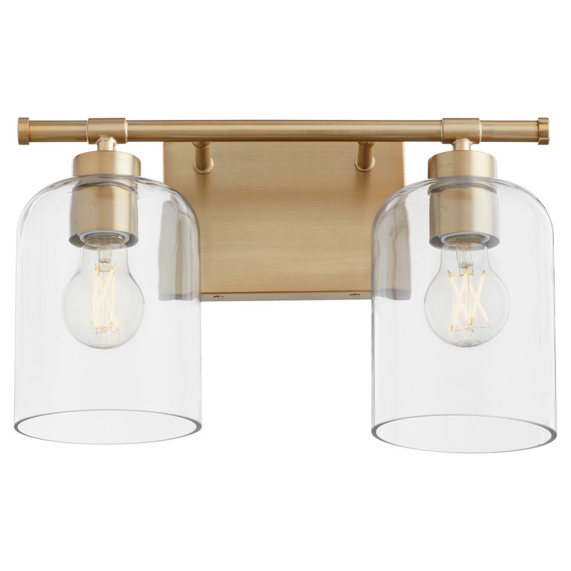 Tribute Two Light Vanity in Aged Brass