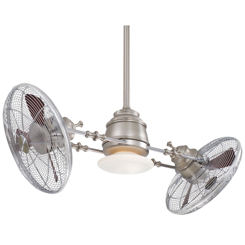 Vintage Gyro 42``Ceiling Fan in Brushed Nickel W/ Chrome