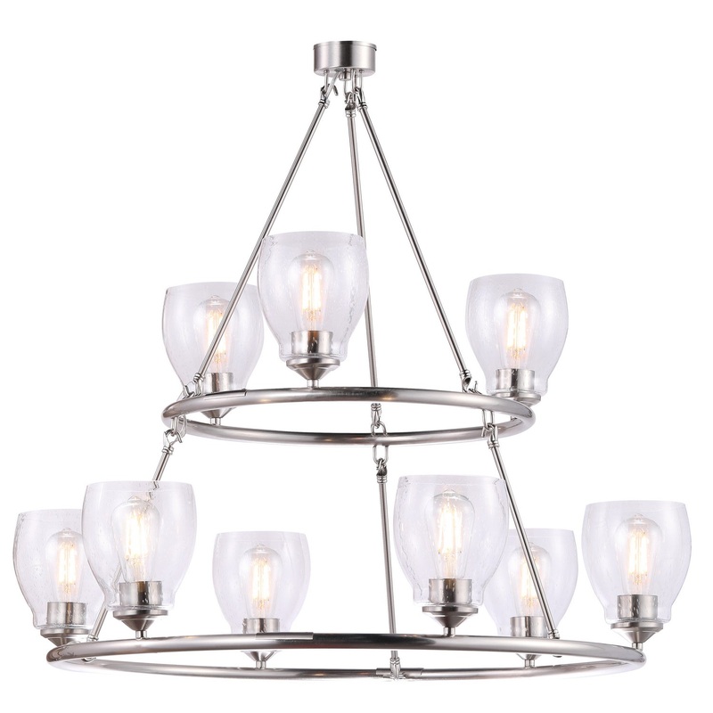 Winsley Nine Light Chandelier in Brushed Nickel