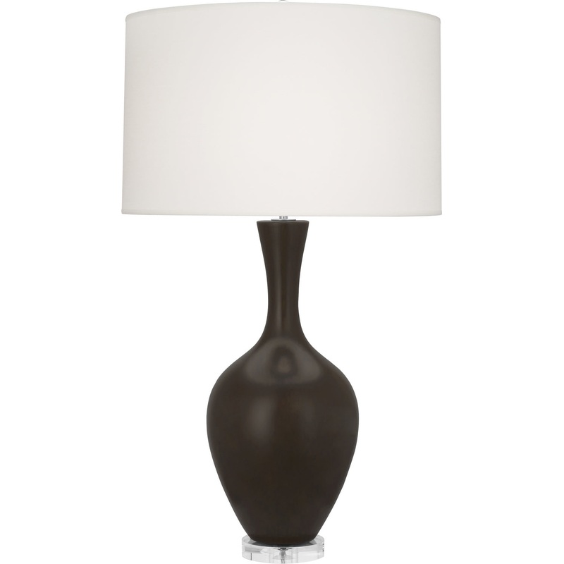 Audrey One Light Table Lamp in Matte Coffee Glazed w/Lucite Base