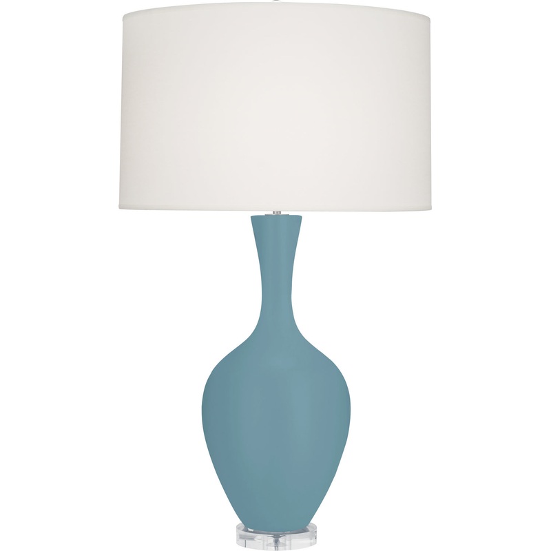 Audrey One Light Table Lamp in Matte Steel Blue Glazed