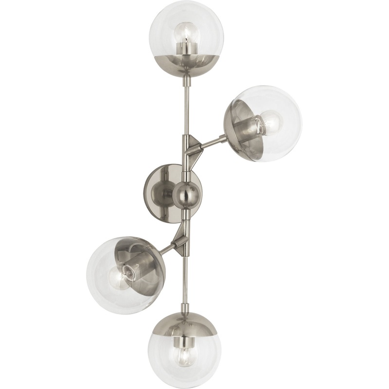 Celeste Four Light Wall Sconce in POLISHED NICKEL