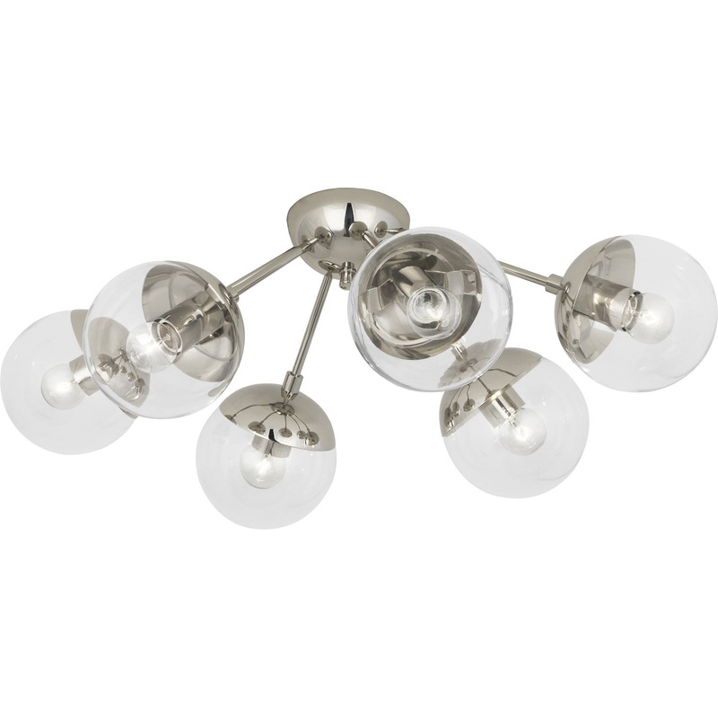 Celeste Six Light Flushmount in POLISHED NICKEL