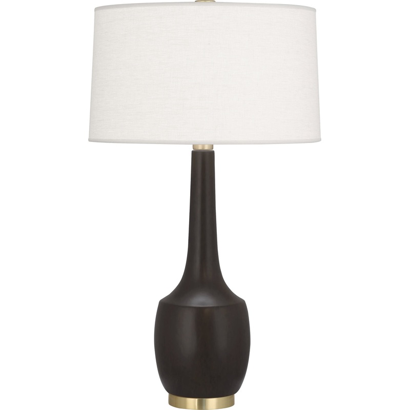 Delilah One Light Table Lamp in Antique Brass w/Matte Coffee Glazed