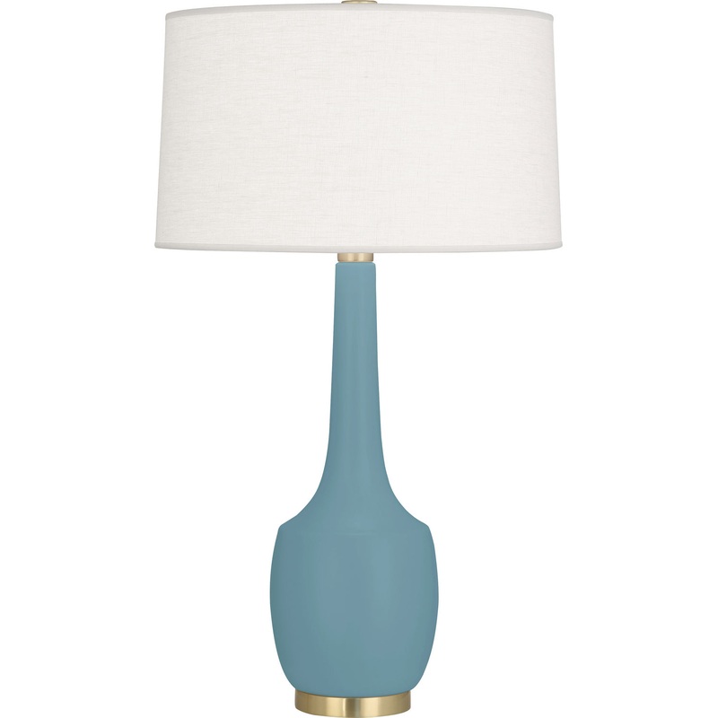 Delilah One Light Table Lamp in Matte Steel Blue Glazed