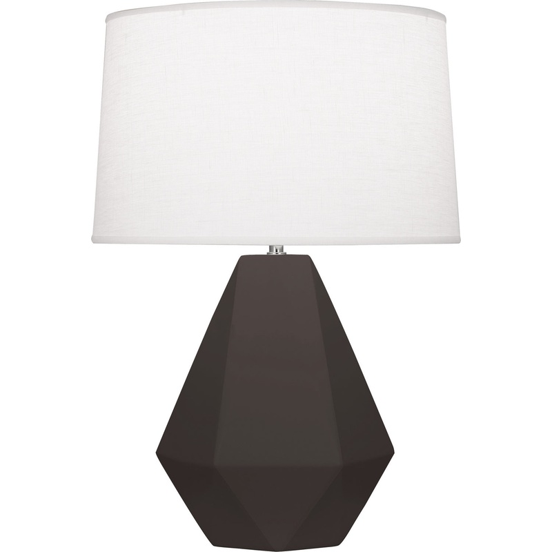 Delta One Light Table Lamp in Matte Coffee Glazed w/Polished Nickel