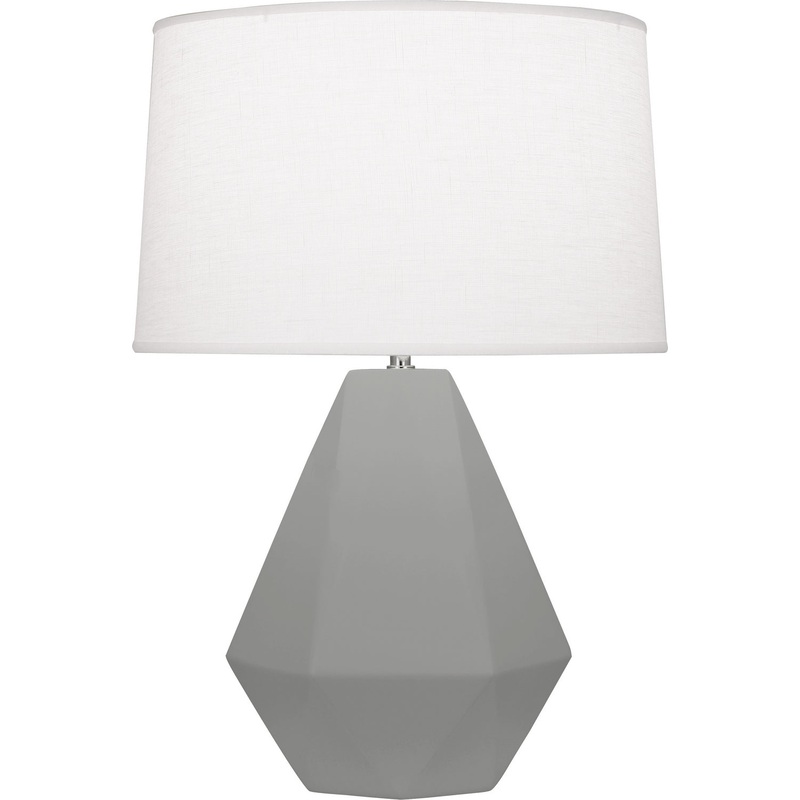 Delta One Light Table Lamp in Matte Smoky Taupe Glazed w/Polished Nickel