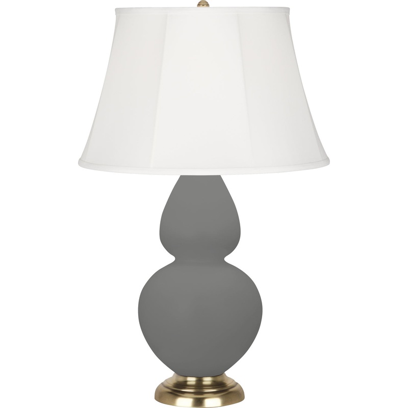Double Gourd One Light Table Lamp in Matte Ash Glazed w/Antique Brass