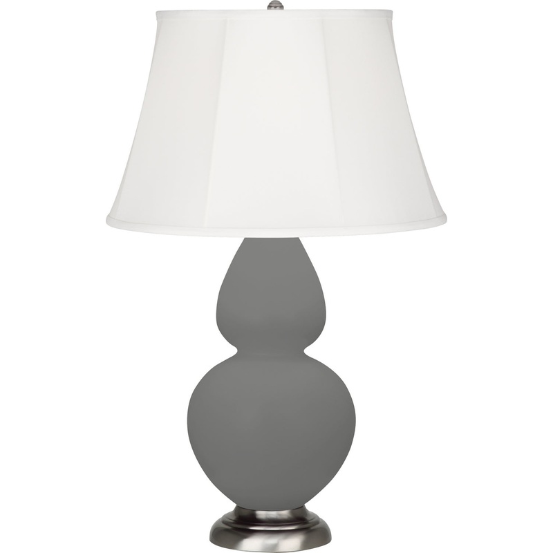 Double Gourd One Light Table Lamp in Matte Ash Glazed w/Deep Patina Bronze