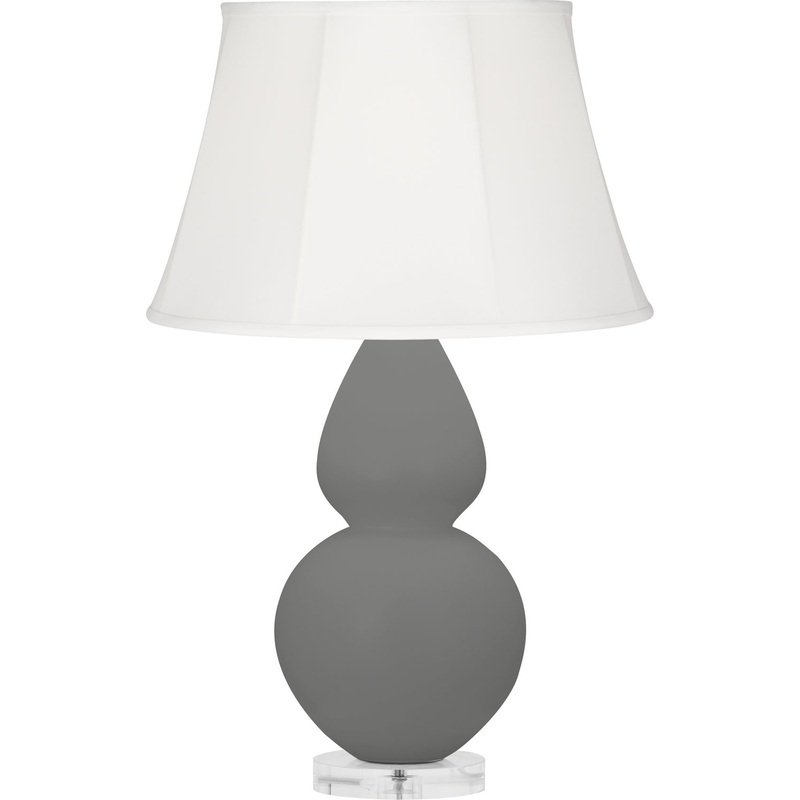 Double Gourd One Light Table Lamp in Matte Ash Glazed w/Lucite Base