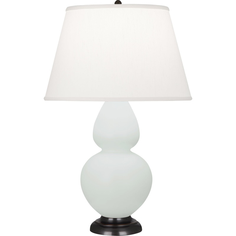 Double Gourd One Light Table Lamp in Matte Celadon Glazed w/Deep Patina Bronze