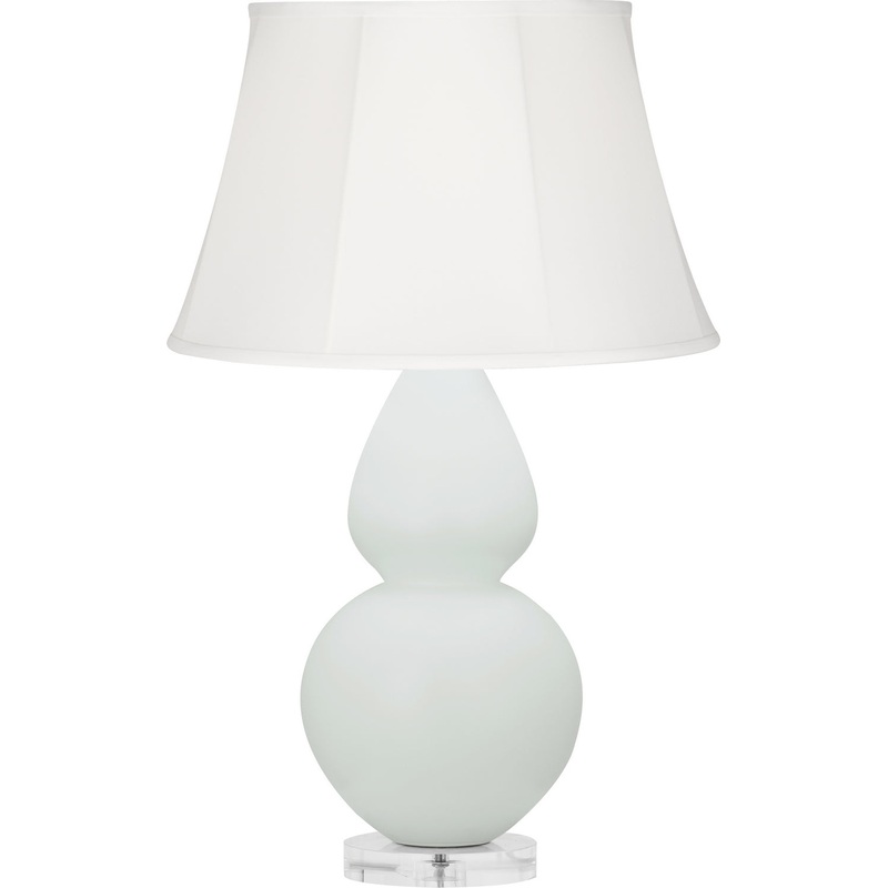 Double Gourd One Light Table Lamp in Matte Celadon Glazed w/Lucite Base