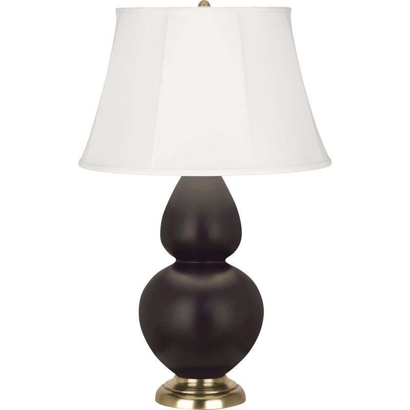 Double Gourd One Light Table Lamp in Matte Coffee Glazed w/Antique Brass