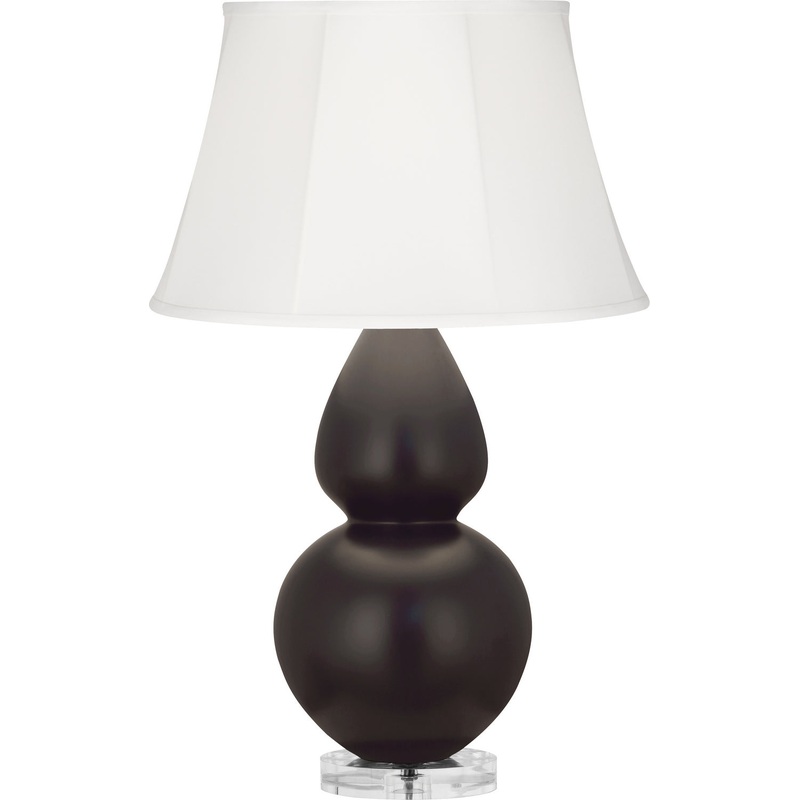 Double Gourd One Light Table Lamp in Matte Coffee Glazed w/Lucite Base