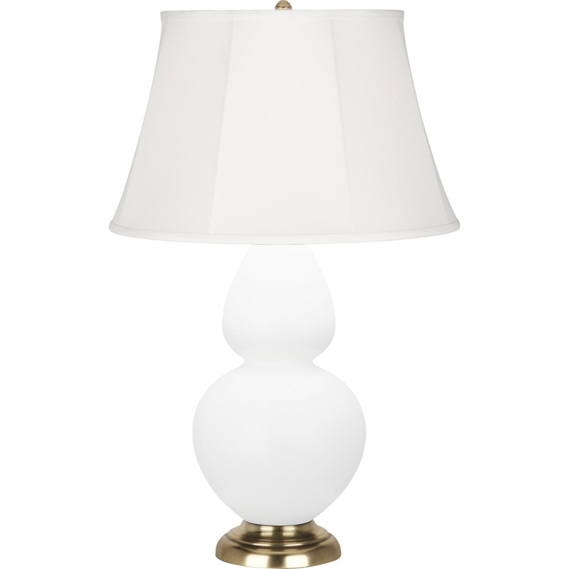 Double Gourd One Light Table Lamp in Matte Lily Glazed w/Antique Natural Brass