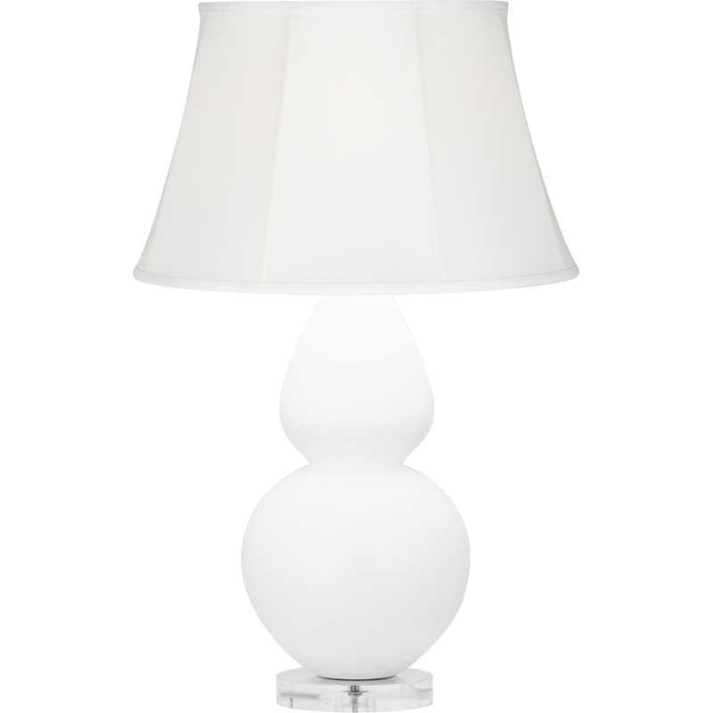 Double Gourd One Light Table Lamp in Matte Lily Glazed w/Lucite Base