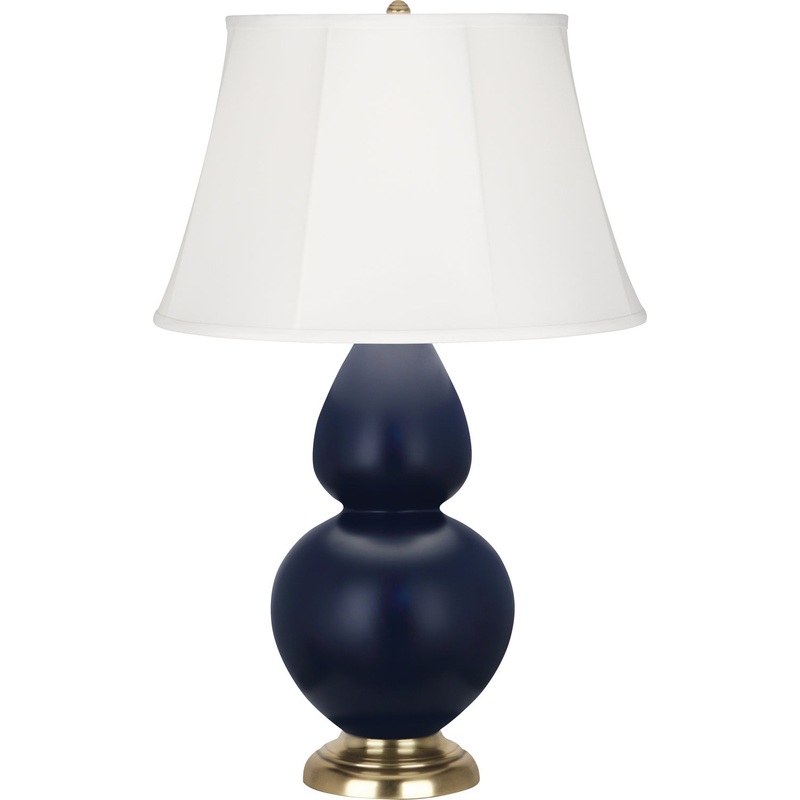 Double Gourd One Light Table Lamp in Matte Midnight Blue Glazed w/Antique Brass