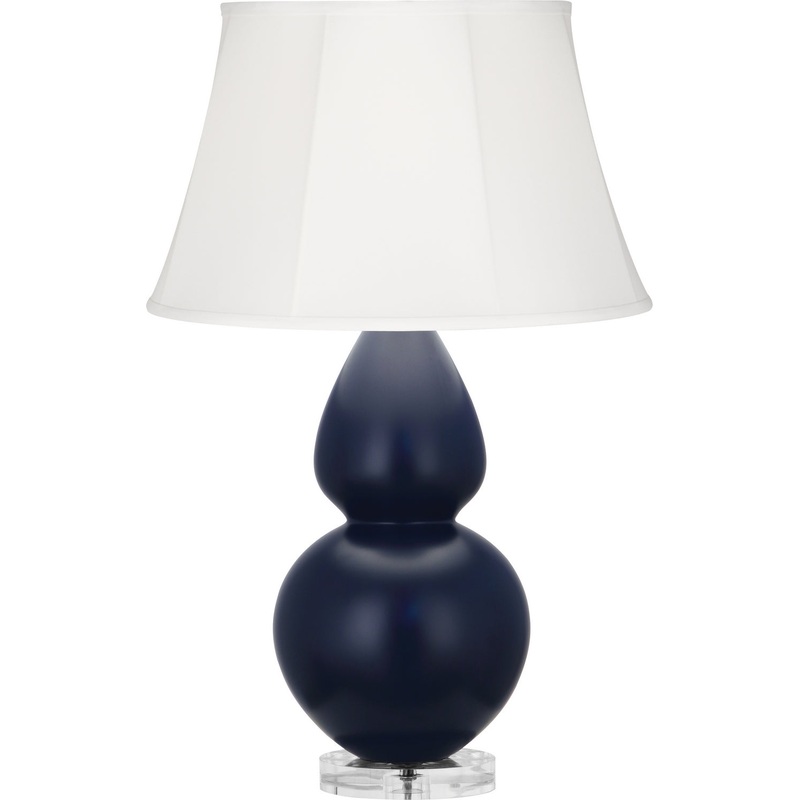 Double Gourd One Light Table Lamp in Matte Midnight Blue Glazed w/Lucite Base