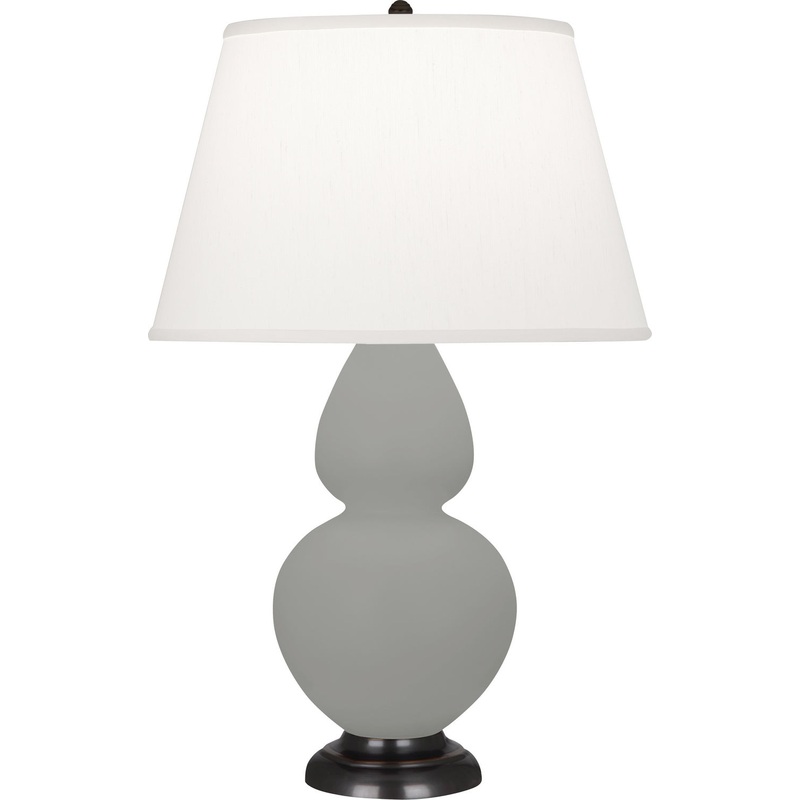 Double Gourd One Light Table Lamp in Matte Smoky Taupe Glazed w/Deep Patina Bronze
