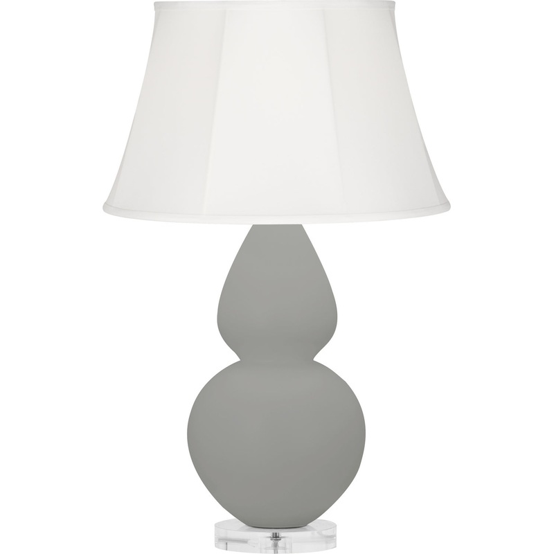 Double Gourd One Light Table Lamp in Matte Smoky Taupe Glazed w/Lucite Base