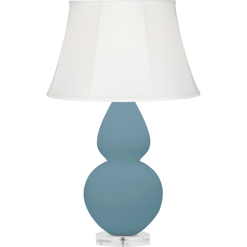 Double Gourd One Light Table Lamp in Matte Steel Blue Glazed w/Lucite Base
