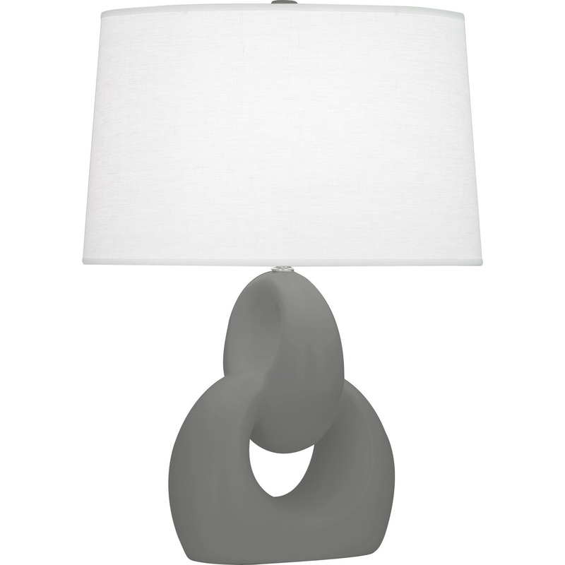 Fusion One Light Table Lamp in Ash Glazed w/Polished Nickel