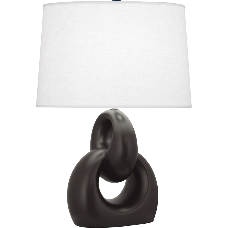 Fusion One Light Table Lamp in Matte Coffee Glazed w/Polished Nickel