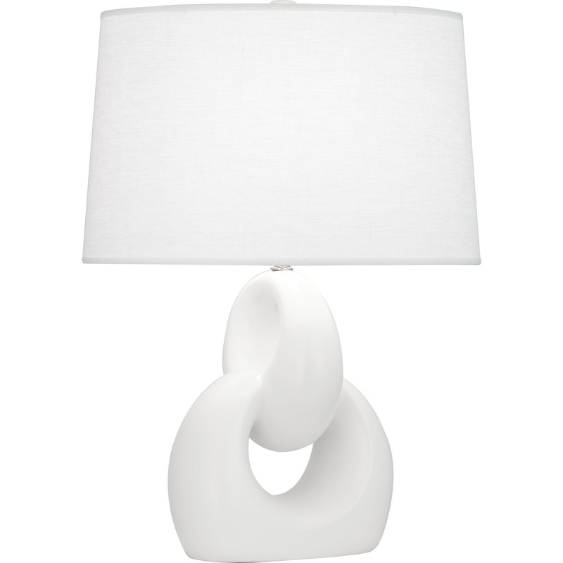 Fusion One Light Table Lamp in Matte Lily Glazed w/Polished Nickel