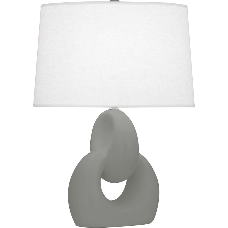 Fusion One Light Table Lamp in Matte Smoky Taupe Glazed w/Polished Nickel