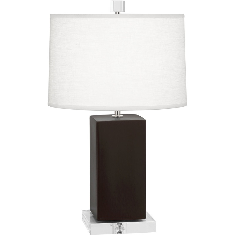 Harvey One Light Accent Lamp in Matte Coffee Glazed w/Lucite Base