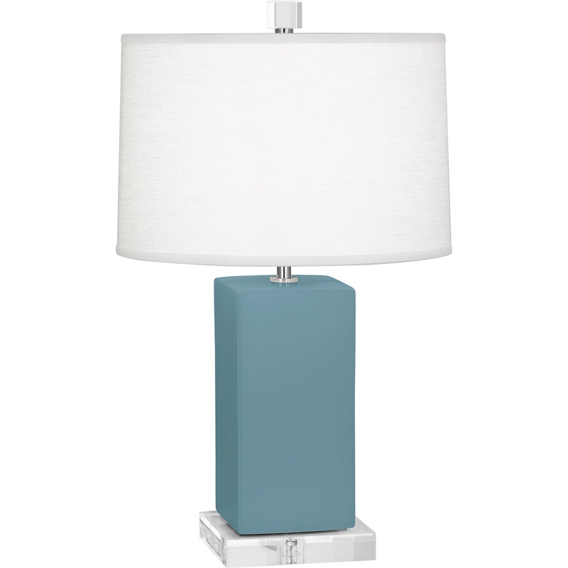 Harvey One Light Accent Lamp in Matte Steel Blue Glazed