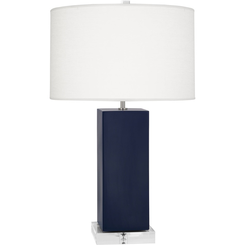 Harvey One Light Table Lamp in Matte Midnight Blue Glazed