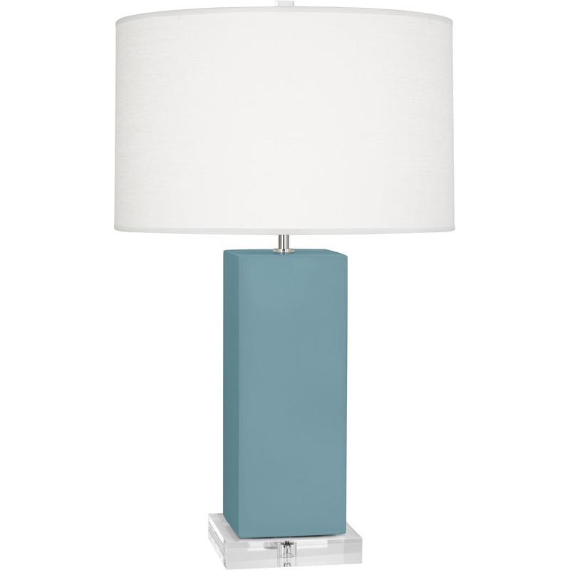 Harvey One Light Table Lamp in Matte Steel Blue Glazed