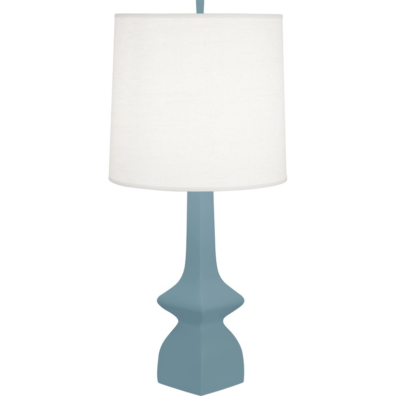 Jasmine One Light Table Lamp in MATTE STEEL BLUE GLAZED