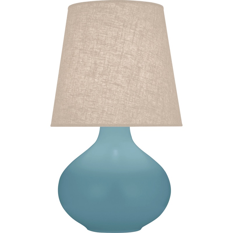 June One Light Table Lamp in Matte Steel Blue Glazed