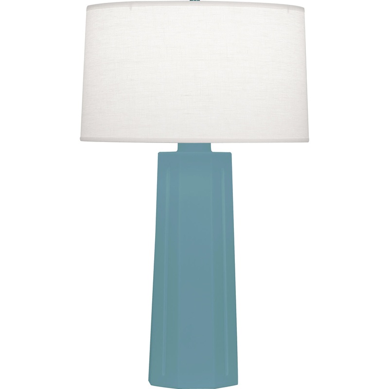 Mason One Light Table Lamp in Matte Steel Blue Glazed