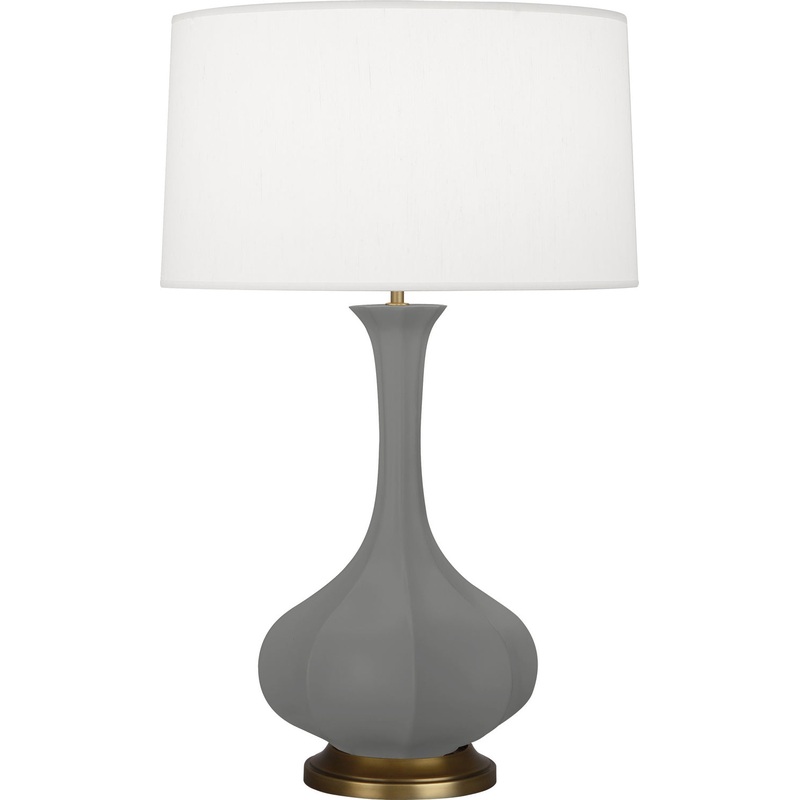 Pike One Light Table Lamp in Matte Ash Glazed w/Aged Brass
