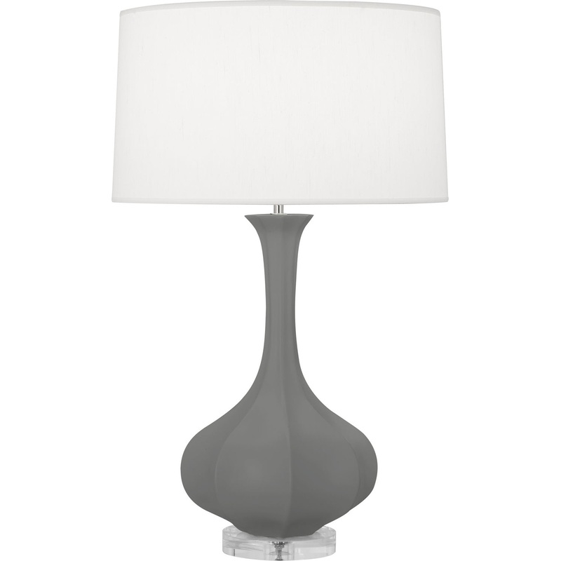 Pike One Light Table Lamp in Matte Ash Glazed w/Lucite Base