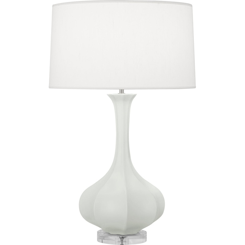 Pike One Light Table Lamp in Matte Celadon Glazed w/Lucite Base
