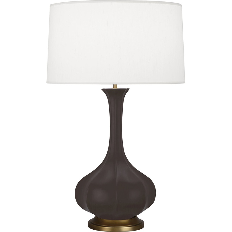 Pike One Light Table Lamp in Matte Coffee Glazed w/Aged Brass