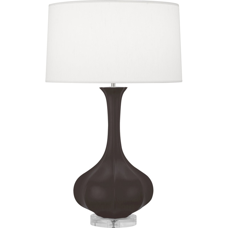 Pike One Light Table Lamp in Matte Coffee Glazed w/Lucite Base