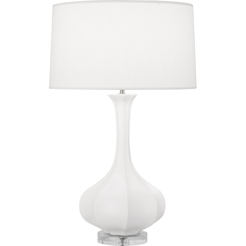 Pike One Light Table Lamp in Matte Lily Glazed w/Lucite Base
