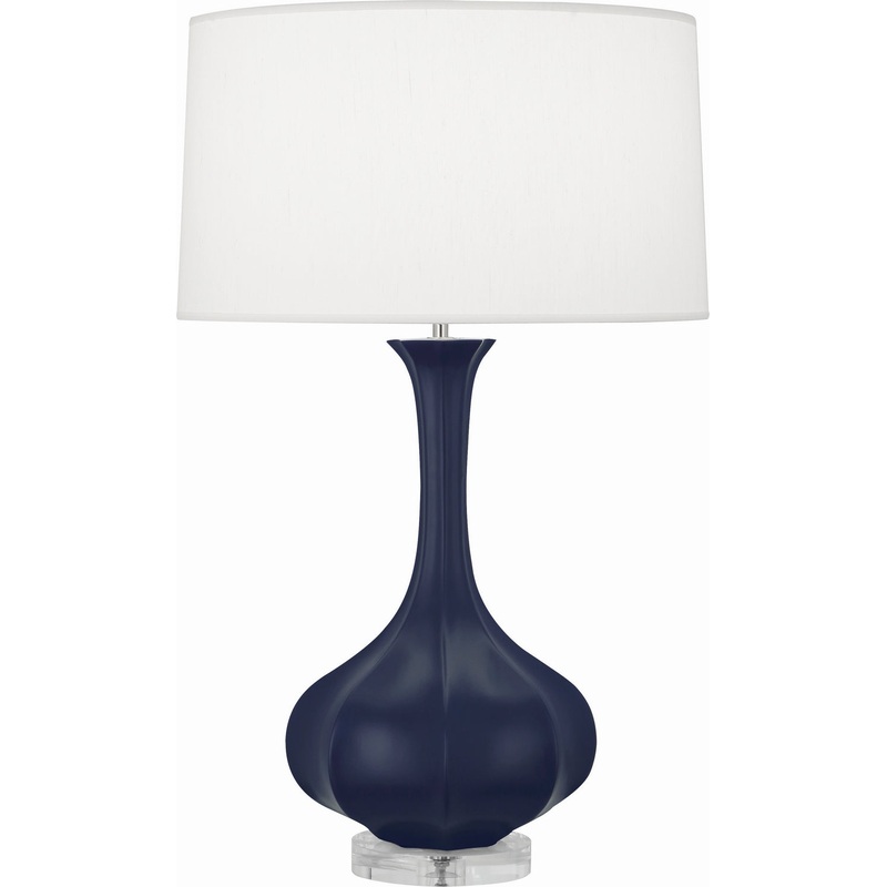 Pike One Light Table Lamp in Matte Midnight Blue Glazed Lucite Base