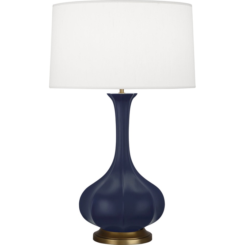 Pike One Light Table Lamp in Matte Midnight Blue Glazed w/Aged Brass