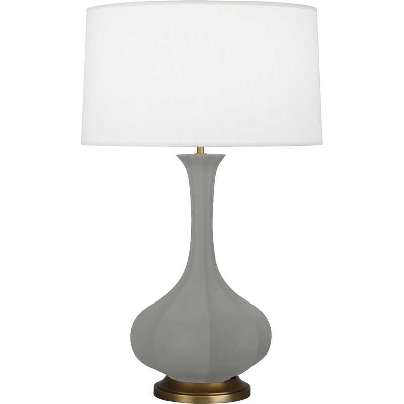 Pike One Light Table Lamp in Matte Smoky Taupe Glazed w/Aged Brass