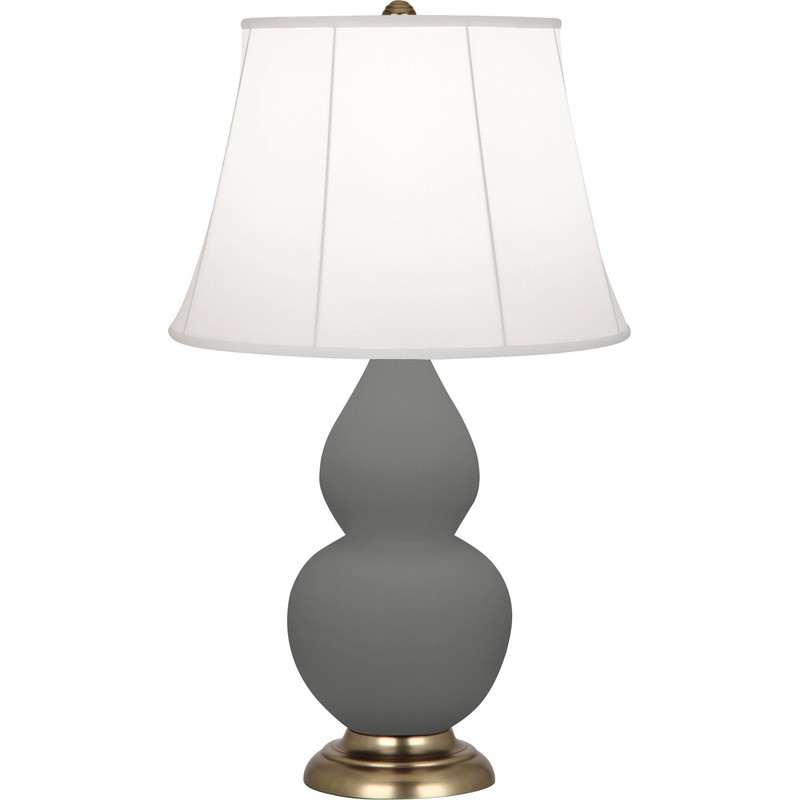 Small Double Gourd One Light Accent Lamp in Matte Ash Glazed w/Antique Brass