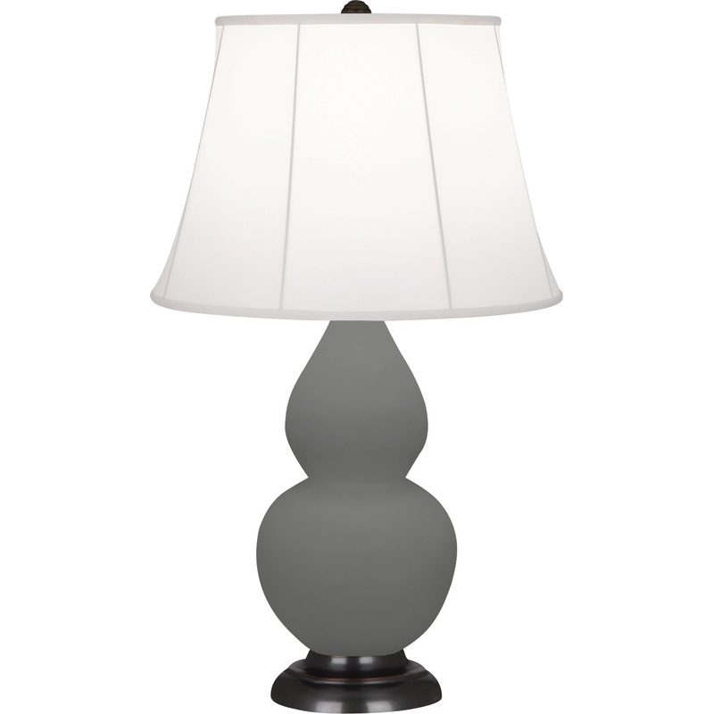 Small Double Gourd One Light Accent Lamp in Matte Ash Glazed w/Deep Patina Bronze