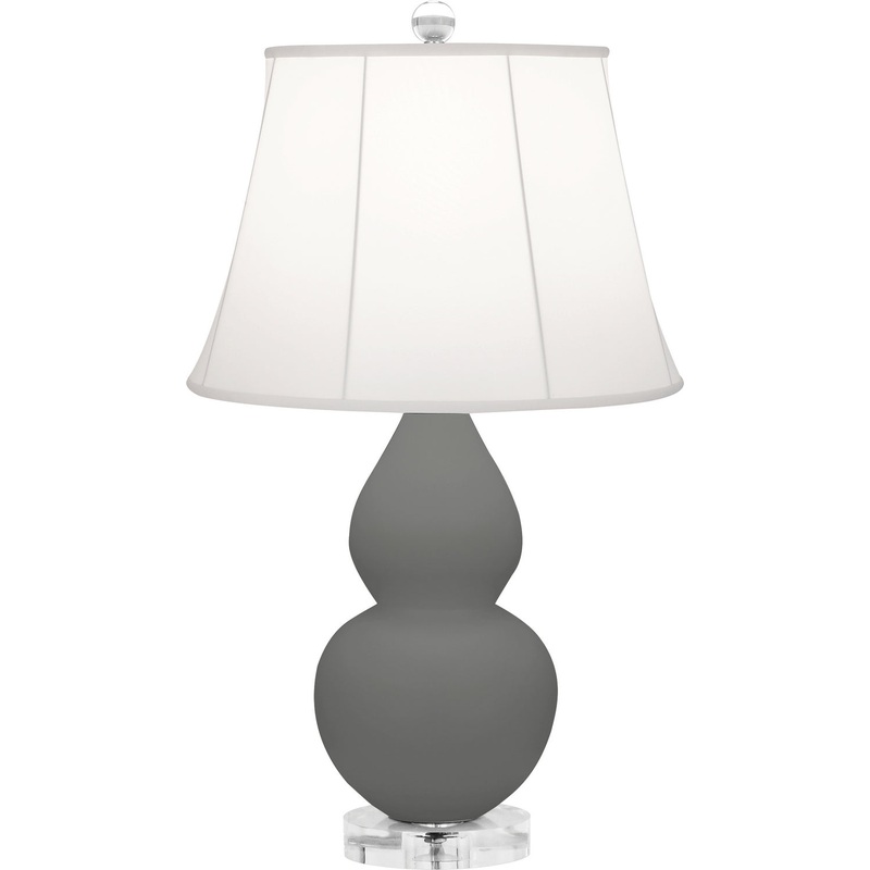 Small Double Gourd One Light Accent Lamp in Matte Ash Glazed w/Lucite Base