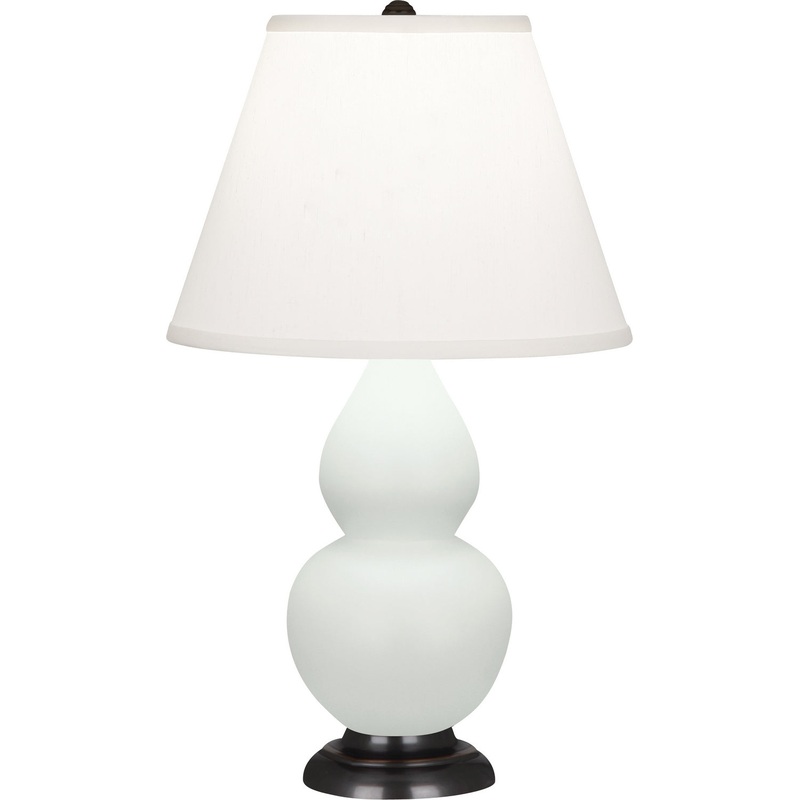Small Double Gourd One Light Accent Lamp in Matte Celadon Glazed w/Deep Patina Bronze